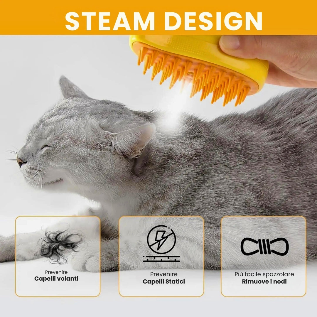 STEAMY - Spazzola Cattura Peli con serbatoio