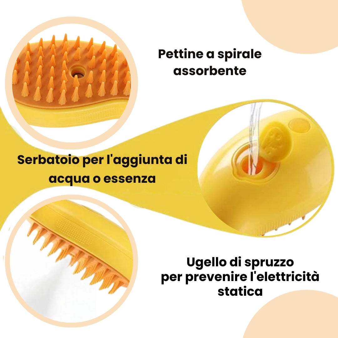 STEAMY - Spazzola Cattura Peli con serbatoio