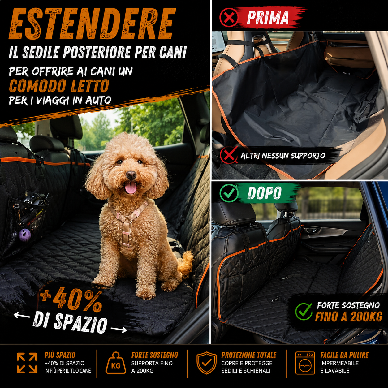 COMFYRIDE 2.0 - Estensore per sedile auto con Supporto Rigido